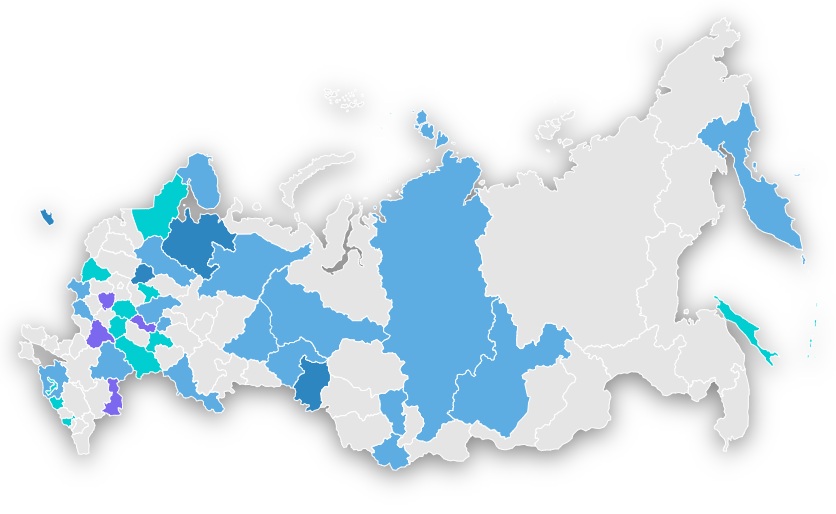 Карта внедрений КАМИ-ЧС-Прогноз